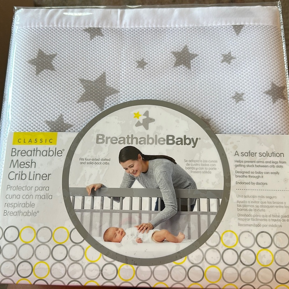 Breathable Baby Mesh Liner Classic Standard Baby Crib White